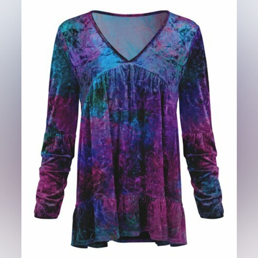 Lily Velvet V-Neck Tunic sz Med